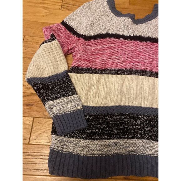 Caslon, women's mutli - colorblocked long sleeve crew neck knit sweater size 2X - Picture 2 of 8